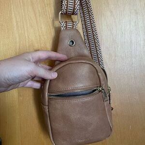Tan Leather Crossbody Bag